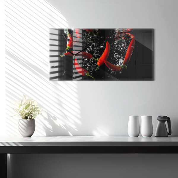 Zegar ścienny poziomy Papryczki w wodzie