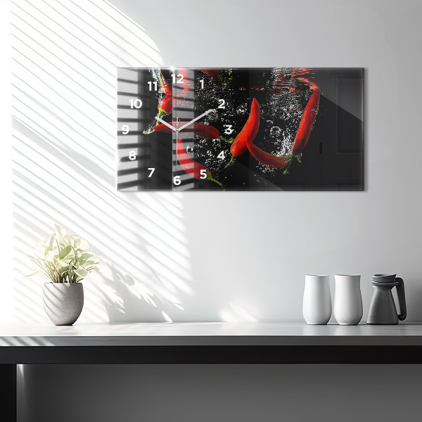 Zegar ścienny poziomy Papryczki w wodzie