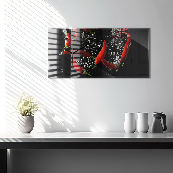 Zegar ścienny poziomy Papryczki w wodzie