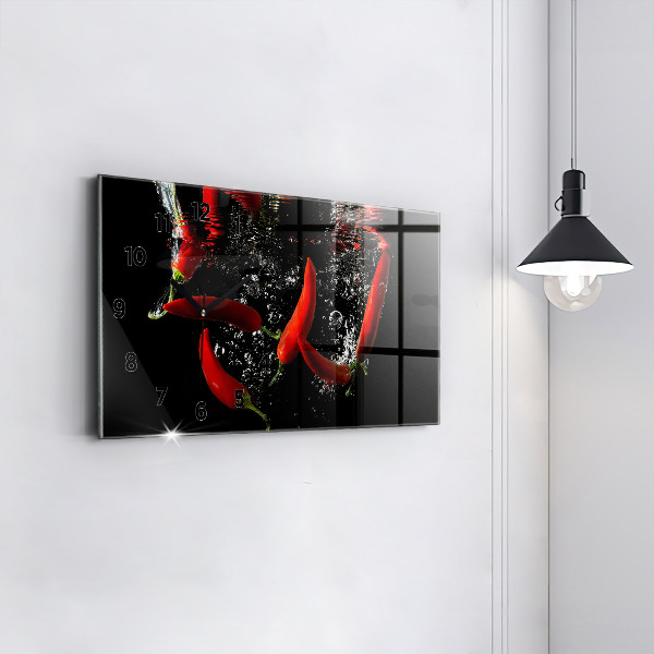 Zegar ścienny poziomy Papryczki w wodzie