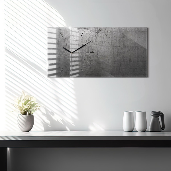 Zegar ścienny poziomy Metalowa ściana