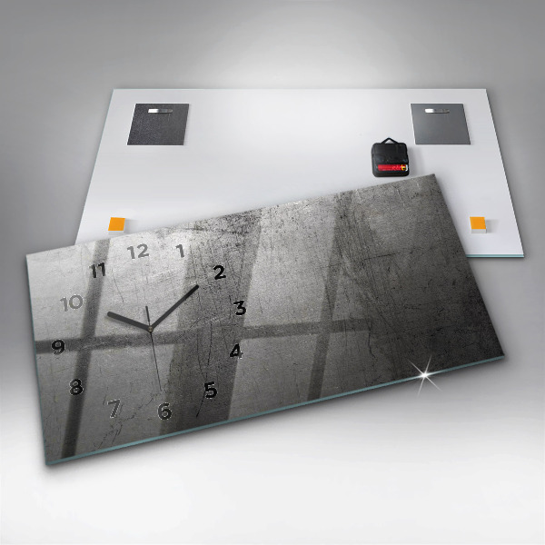 Zegar ścienny poziomy Metalowa ściana