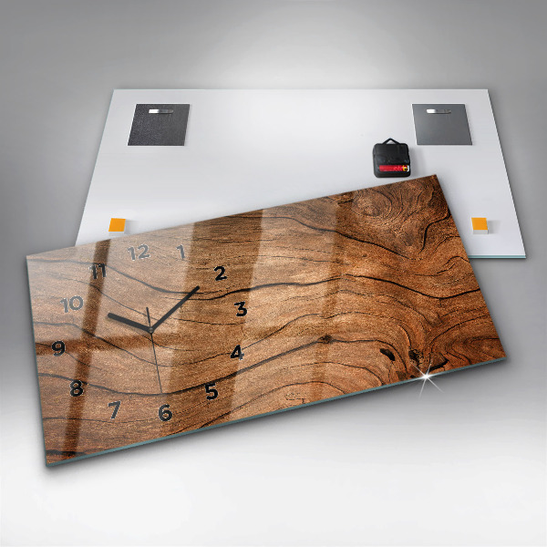 Zegar ścienny poziomy Stare drewno