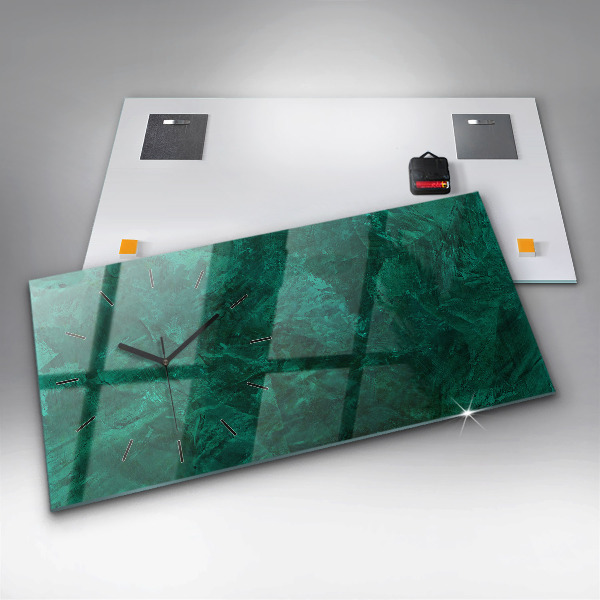 Zegar ścienny poziomy Szmaragdowa ściana