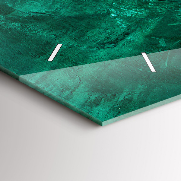 Zegar ścienny poziomy Szmaragdowa ściana