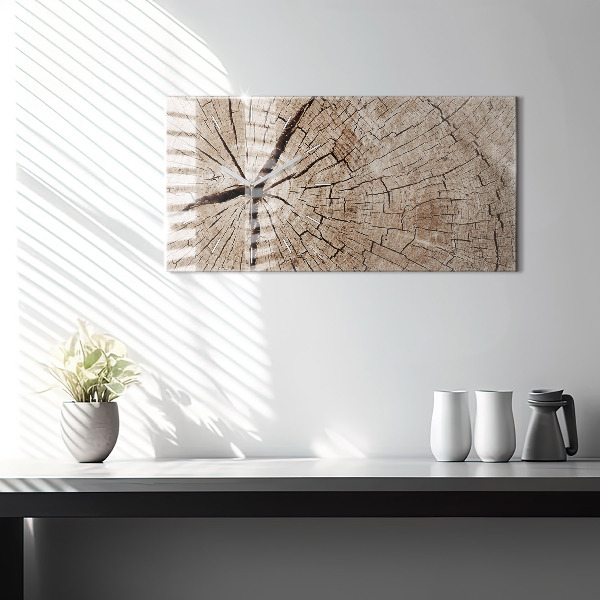 Zegar ścienny poziomy Stary pień drewna