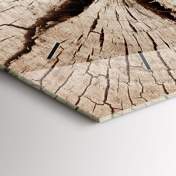 Zegar ścienny poziomy Stary pień drewna