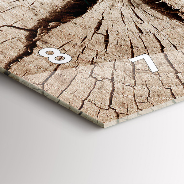 Zegar ścienny poziomy Stary pień drewna