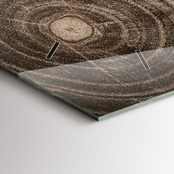 Zegar szklany poziomy Pień drzewa