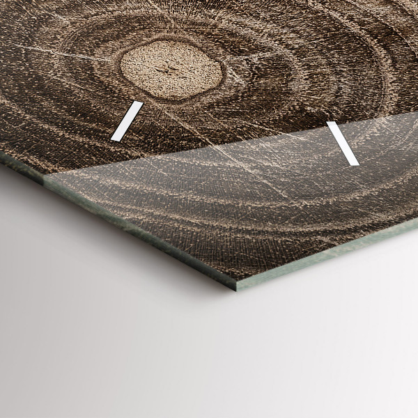 Zegar szklany poziomy Pień drzewa