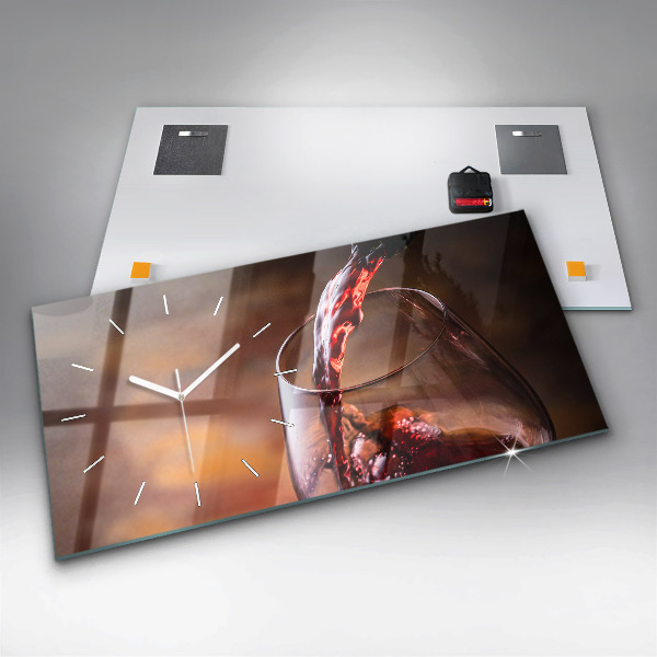 Zegar szklany poziomy Kieliszek wina