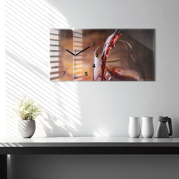 Zegar szklany poziomy Kieliszek wina