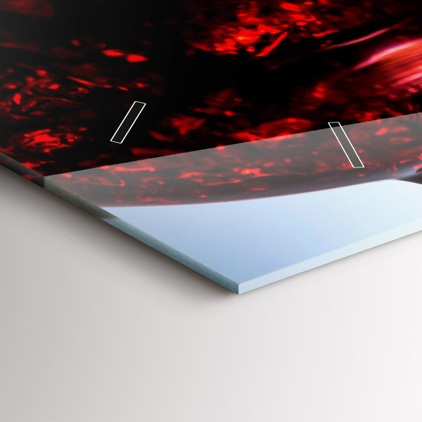 Zegar szklany poziomy Kieliszki wina