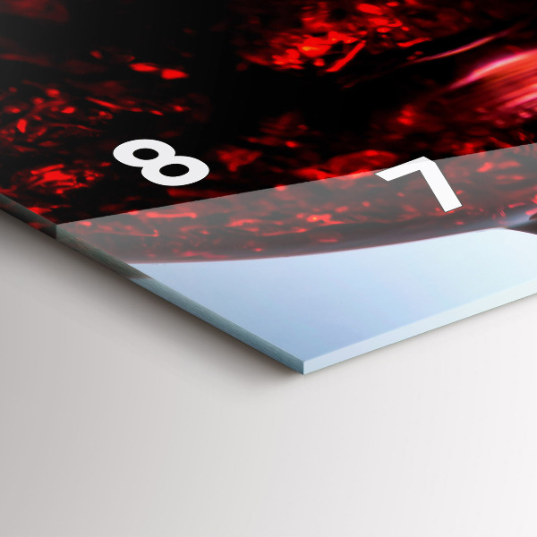 Zegar szklany poziomy Kieliszki wina