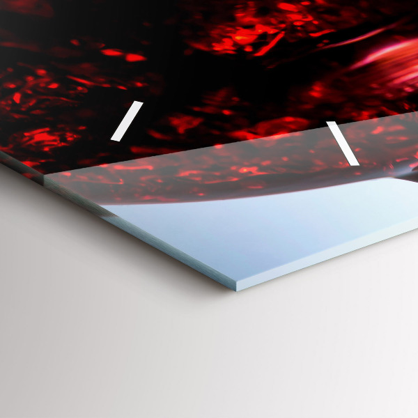 Zegar szklany poziomy Kieliszki wina