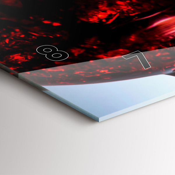 Zegar szklany poziomy Kieliszki wina