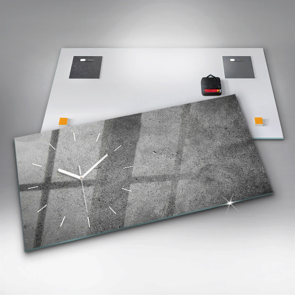 Zegar szklany poziomy Industrialna ściana