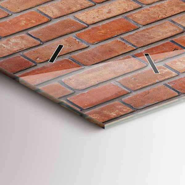 Zegar szklany poziomy Ceglana ściana