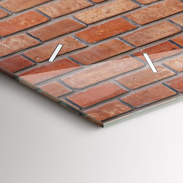 Zegar szklany poziomy Ceglana ściana