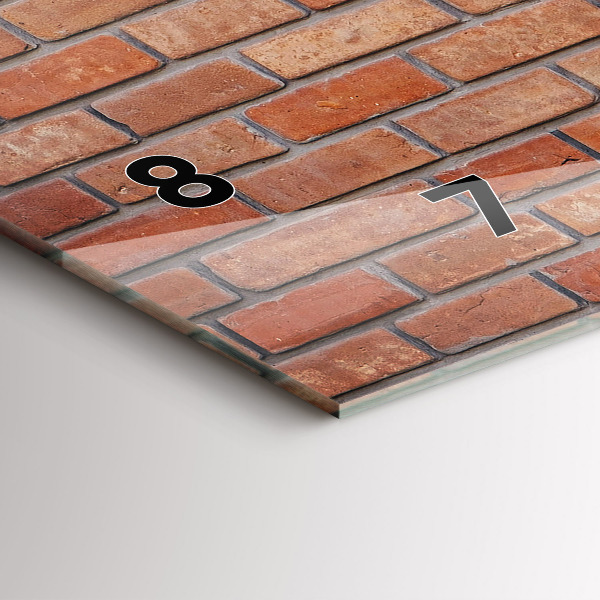 Zegar szklany poziomy Ceglana ściana