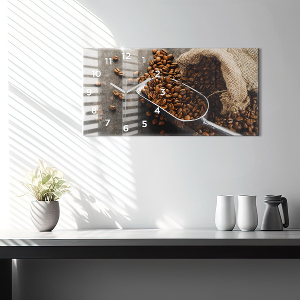 Zegar szklany poziomy Worek ziaren kawy