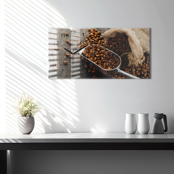 Zegar szklany poziomy Worek ziaren kawy