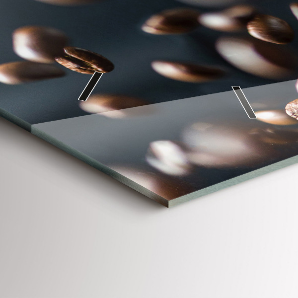 Zegar szklany poziomy Ziarna kawy