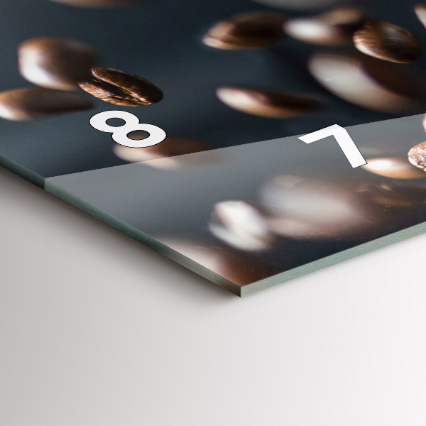 Zegar szklany poziomy Ziarna kawy