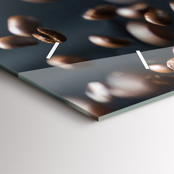 Zegar szklany poziomy Ziarna kawy