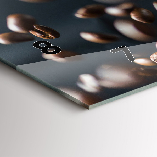 Zegar szklany poziomy Ziarna kawy