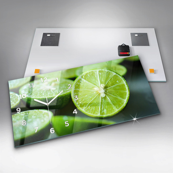 Zegar poziomy Kawałki limonek