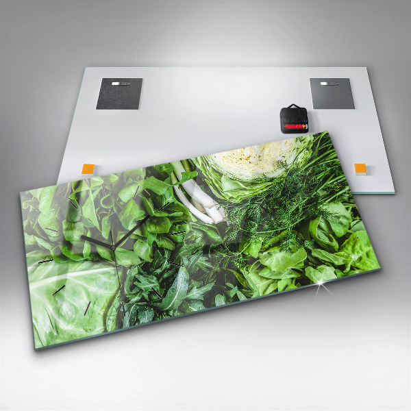 Zegar poziomy Zielone warzywa