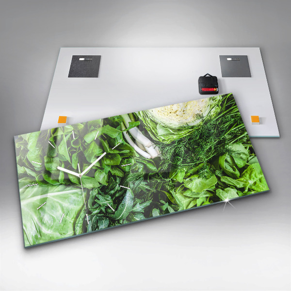 Zegar poziomy Zielone warzywa