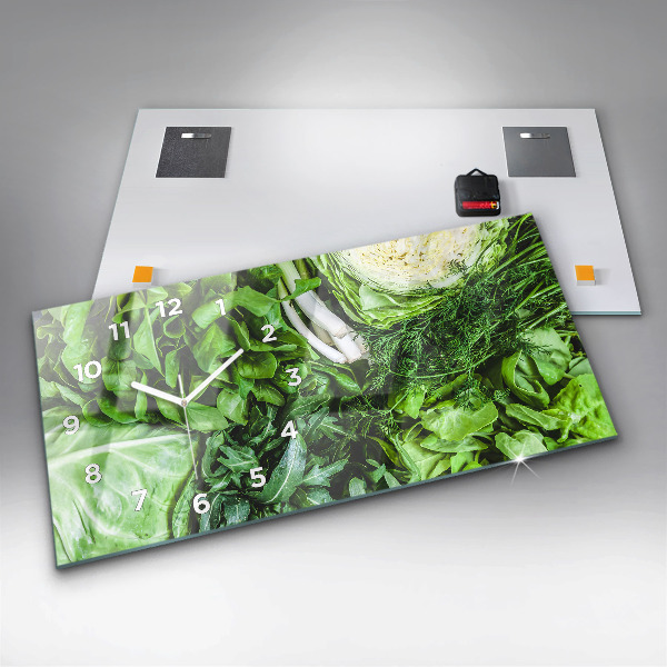 Zegar poziomy Zielone warzywa