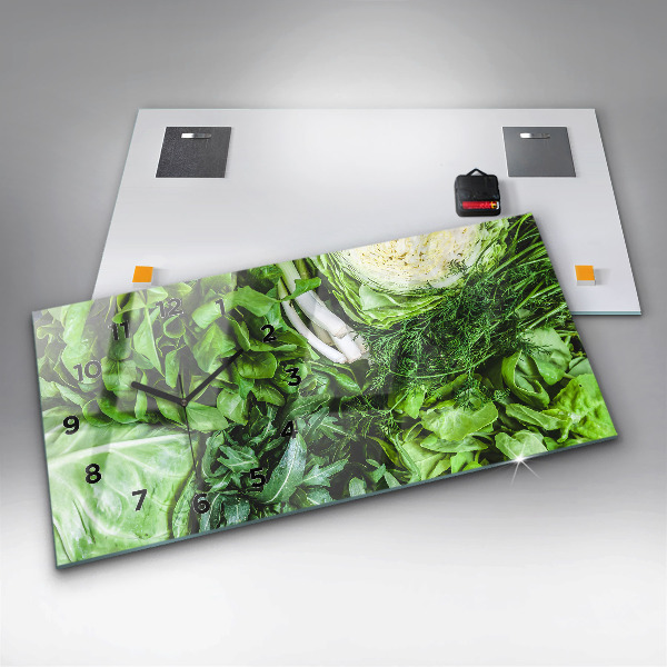 Zegar poziomy Zielone warzywa