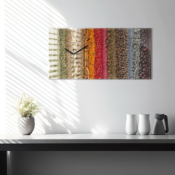 Zegar poziomy Rzędy przypraw