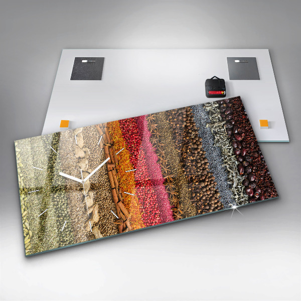 Zegar poziomy Rzędy przypraw