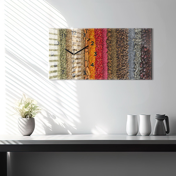 Zegar poziomy Rzędy przypraw