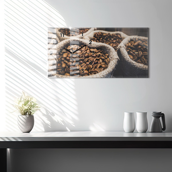 Zegar poziomy Worki kawy