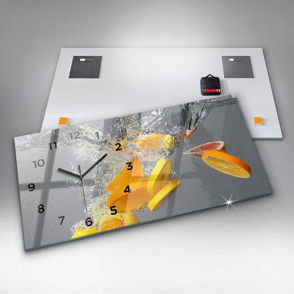 Zegar poziomy Cytrusy w wodzie