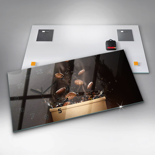 Zegar poziomy Gorąca kawa