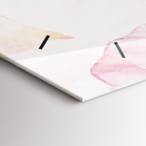 Zegar ścienny poziomy Akwarelowe płatki