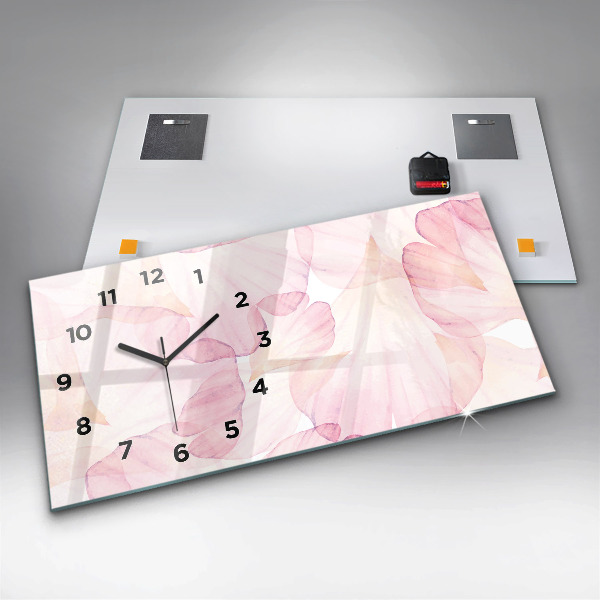 Zegar ścienny poziomy Akwarelowe płatki