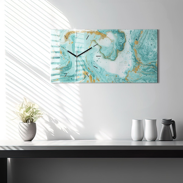 Zegar szklany poziomy Tekstura marmuru