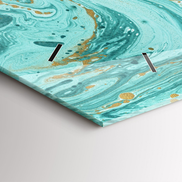 Zegar szklany poziomy Tekstura marmuru