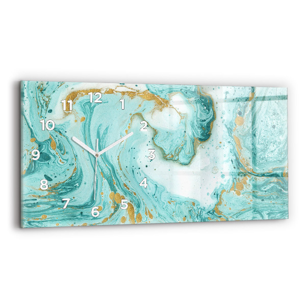 Zegar szklany poziomy Tekstura marmuru