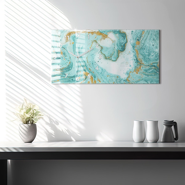 Zegar szklany poziomy Tekstura marmuru