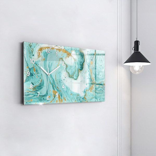 Zegar szklany poziomy Tekstura marmuru