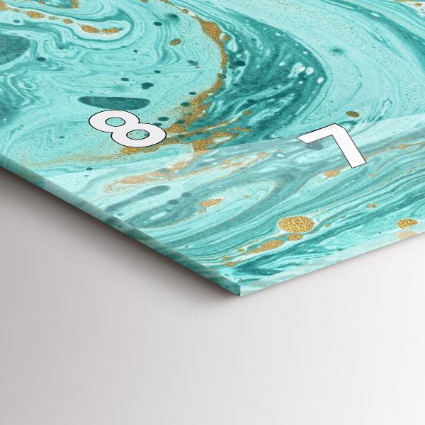 Zegar szklany poziomy Tekstura marmuru