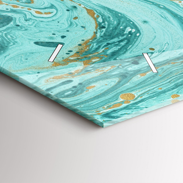 Zegar szklany poziomy Tekstura marmuru